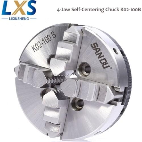 100mm SANOU Lathe Chuck K02-100B Self-centering 4'' Four-jaw Manual Woodworking Lathe Chuck