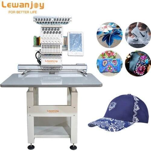 LEWANJOY High Speed One Head Embroidery Machinery Fashion T-Shirt Flat Programmable Home Embroidery Machine Computerized