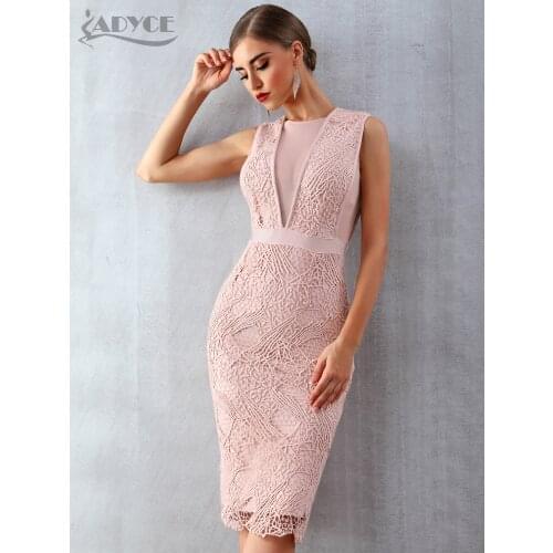 ADYCE 2021 New Summer Women Bandage Dress Vestidos Tank Sexy Lace Mesh Sleeveless Bodycon Clubwears Celebrity Runway Party Dress
