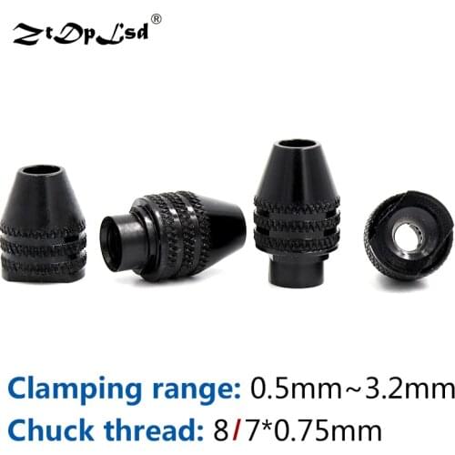ZtDpLsd 1Pcs M7/M8 Multi Keyless Chuck Drill Accessory Universal Mini Drill Collet Rotary Tools 0.5-3.2mm For Dremel Drill