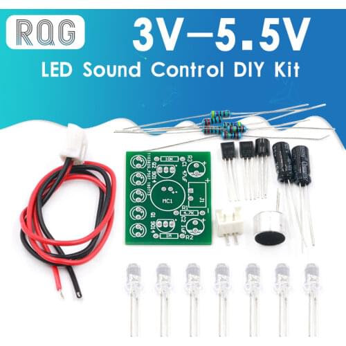Sound Control LED Melody Lamp Electronic Production Kits Suite Voltage 3V-5.5V LED Sound Control DIY Kit FR-4 A Fiberglass Board