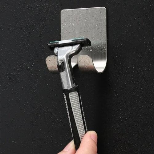 1/2 Pcs 304 Stainless Steel Razor stand Men Hand Shaving Shaver Razor StandShelf Storage Rack Bathroom Hook Organizer