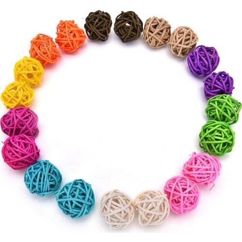 10pcs 3-5cm artificial straw ball wedding home Christmas Wedding decoration rattan ball DIY curtain hanging accessories