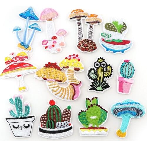 12Pcs 43-76mm Mix Lovely Plant Style Fashion Patches Iron On Embroidery Patch Badges Applique Clothes Clothing Sewing Supplies