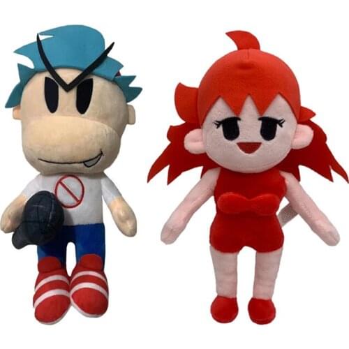 2pcs/lot 25cm Friday Night Funkin Boyfriend Girlfriend Plush Toys Doll GF BF Plush Soft Stuffed Plush Toys for Children Kids