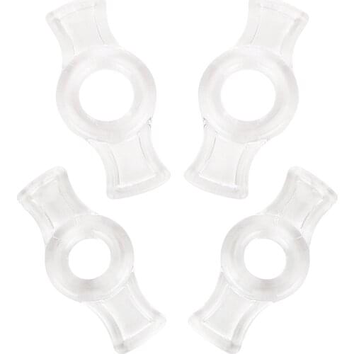 4pcs/set Delay Ejaculation Penis Ring Erotic TPE Penis Enlargerment Cock Rings