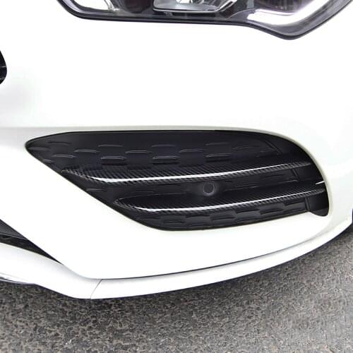 For Mercedes-Benz CLA C118 2020 2021 Carbon Fiber Printed Front Fog Light Molding Trims 4pcs