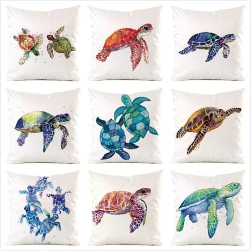 45cm*45cm The Green Turtle imitated silk fabric throw pillow covers couch cushion cover home decorative pillows