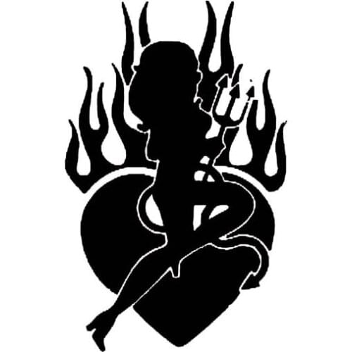 8.3*13CM Sexy Girl Streaming Heart Car Sticker Cartoon Vinyl Decal Fantastic Silhoutte Fashion Style Black/Silver C20-0721
