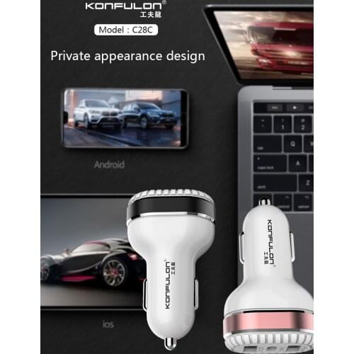 Quick Charge 3.0 Car Charger Dual Usb Car Charger For iphone12 Type C PD QC3.0 fast Car Charger For Mobile Phone C28C