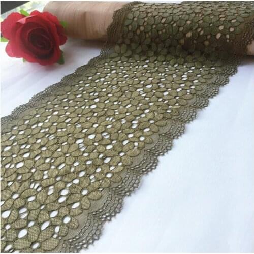 1 Meter Elastic Stretch Lace Trim Garment Decoration Crafts High Quality Sewing Army Green Lace Fabric For Dress Making