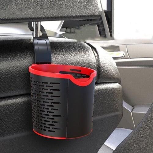 EUBIS Car Mini Storage Bucket Hook Type Storage Box Multifunctional Seat Back Phone Cup Holder Car Interior Hooks Rubbish Box