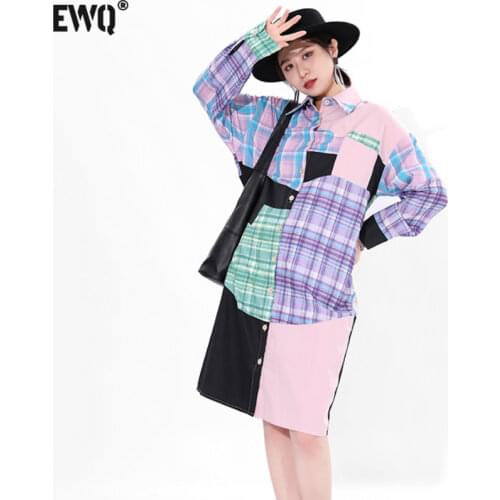 Модные платья в клетку EWQ China At AliExpress