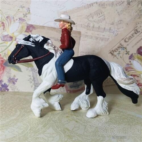 Pvc figure model woman rider+ horse toy