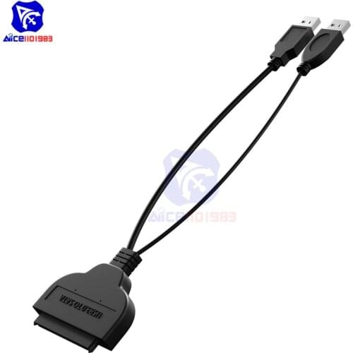 Diymore Dual USB USB 2.0 / USB 3.0 to SATA 22 Pin 2.5 Inch Hard Disk Driver SSD Driver Adapter Converter Connector