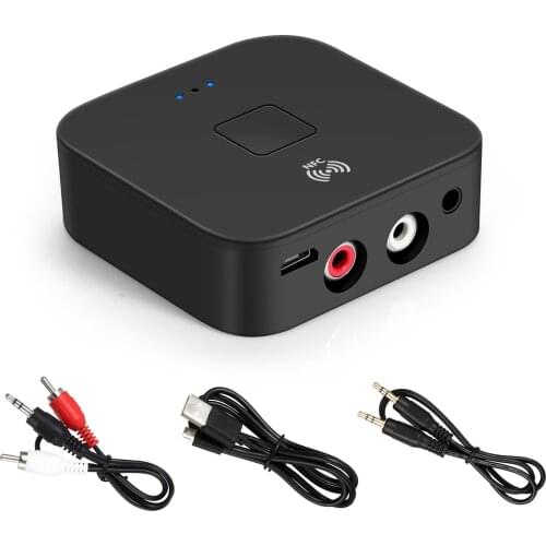HIFI NFC Wireless Adapter Bluetooth 5.0 Receiver 3.5mm AUX RCA Jack Microphone Handsfree Call Bluetooth Car Audio Receiver