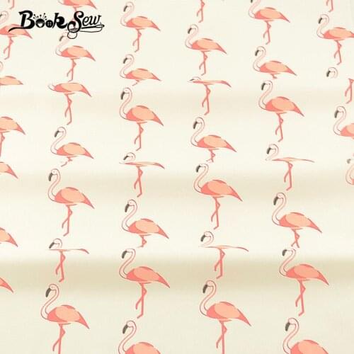 Booksew Cotton Twill Fabric Pillow Craft Patchwork Red-crowned Animal Patterns Quilting Home Textile Sewing Cloth Fat Quarter CM