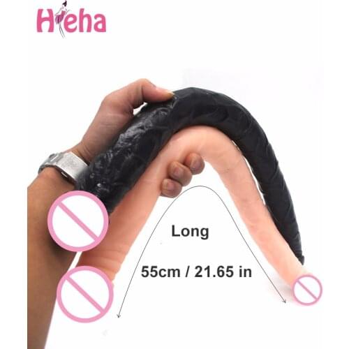 Hieha Sex Toys for Women Double Dildos Dual Penis Dick Lesbian Cock Female Masturbation Flexible Soft Vagina Anal Long Dildo Gay