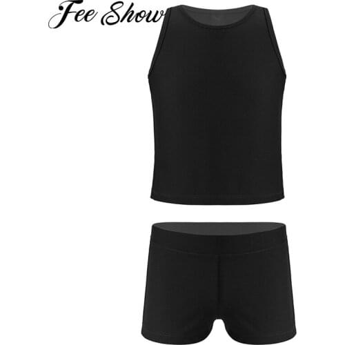 2Pcs Kids Girls Sports Suit Running Sets Sleeveless Racer Back Yoga Running Sport Fitness Vest Tops Exercise Shorts Bottoms Set