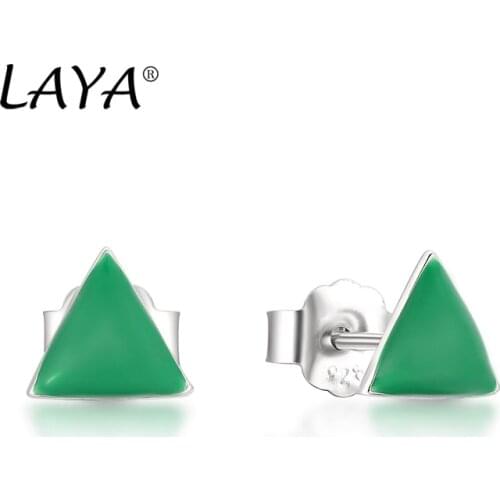 925Sterling Silver Fashion Minimalist Geometric Triangle White Enamel Stud Earrings For Women Party High Quality Classic Jewelry