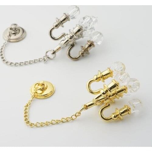 1:12 Dollhouse Miniature Furniture Doll House Scene Accessories Mini Golden Crystal Lamp Simulation Chandelier Can Not Light