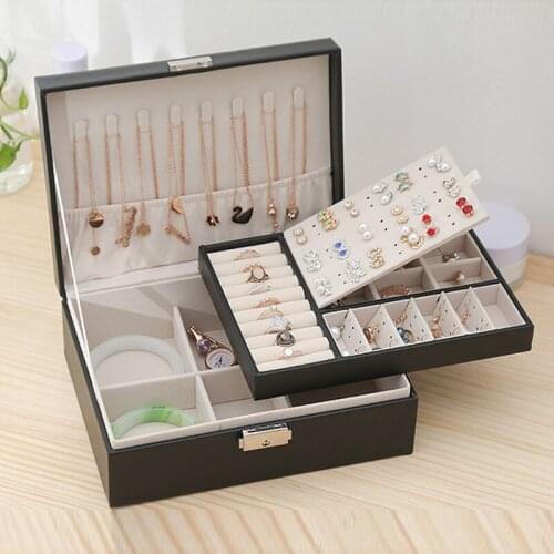 Fashion Velvet Jewelry Organizer Modern Jewellery Storage Box Large Capacity Jewlery Display Earring Holder Gift Packaging