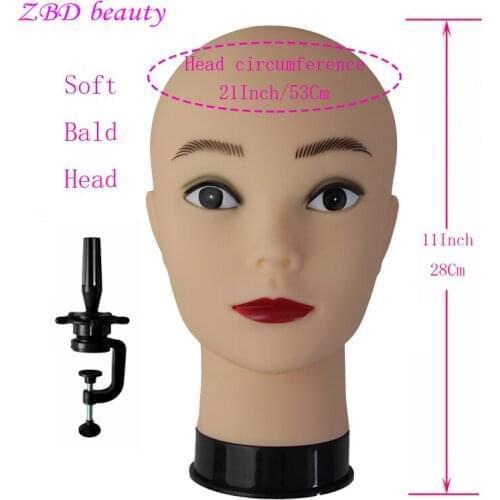 Soft Bald Training Head Used For Wig Stand African Manikin MannequinCosmetology Practicing Or Training Head And Wig Display