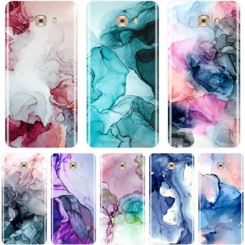 Soft Silicone Phone Case For Samsung Galaxy C5 C7 C9 Pro Marble Art Aesthetic Purple Red Back Cover For Samsung Galaxy C5 C7 C8