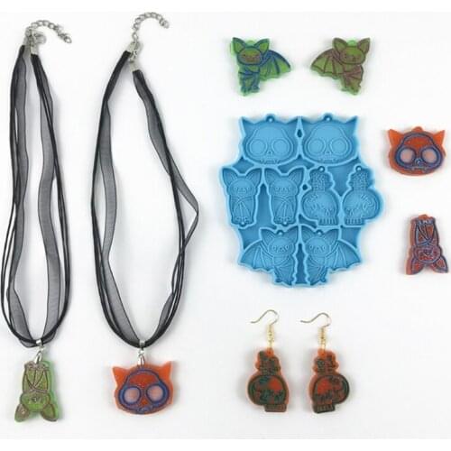 2021 New DIY Bat Shaped Earrings Epoxy Resin Mold Jewelry Necklace Pendant Silicone Mould 2020 trend