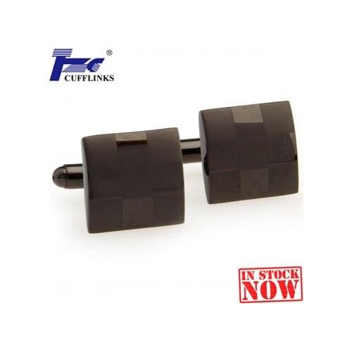New Arrival Black Square Laser Engraving Cufflink Cuff Link 2 Pairs Free Shipping TZG Brand