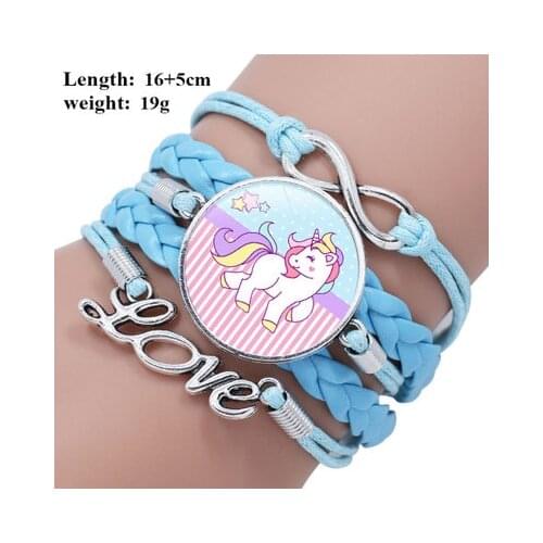 New fashionCartoon unicorn braided bracelet For child Accessories jewelry wholesale