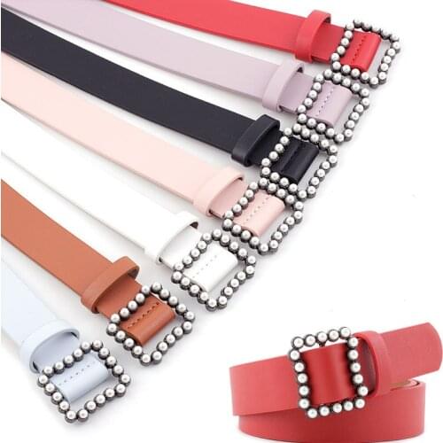 New Luxury Brand Womens Belt White Pearl Wide Belt Female Metal Pearl Pin Buckle Strap for Woman Jeans Waistband Cirture Girdle