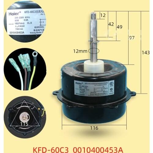 Suitable for Haier air conditioning original external motor KFD-60C3 0010400453A fan cooling motor 65W reverse rotation