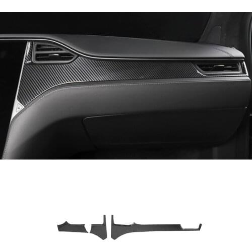 Fit for Tesla MODEL X S 2014-2019 Accessories ABS Panel Carbon Fiber Style Car Interior Decoration Meter Air Outlet Cover Trim