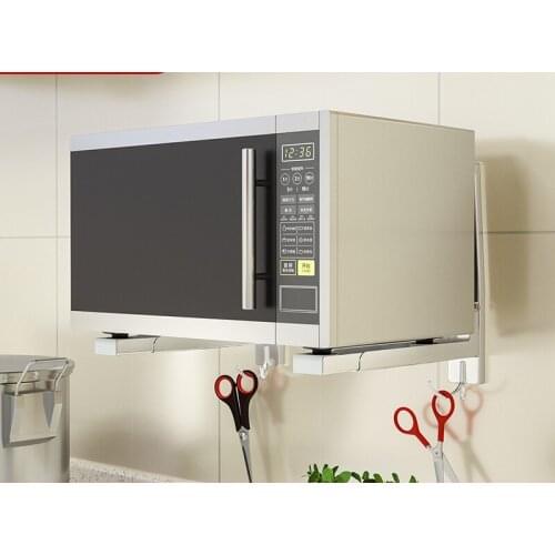 304 Stainless Steel Microwave Oven Shelf Wall-mounted Kitchen Retractable Bracket Thickening