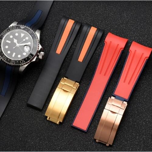 Watch Band For Rolex DAYTONA WATER GHOST Yacht-Master SUBMARINER Silicone Watch Bracelet Watch Accessories Rubber Watch Strap