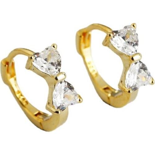 925 Sterling Silver Earring Fashion Round Zircon Butterfly Ear ring Twisted Circle Ear Buckle Simple Woman Girl Boy Ear Jewelry