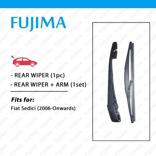FUJIMA Rear Wiper Blade and Arm for Fiat Sedici (2006-Onwards) Back Window Windscreen Rear Wiper Arm