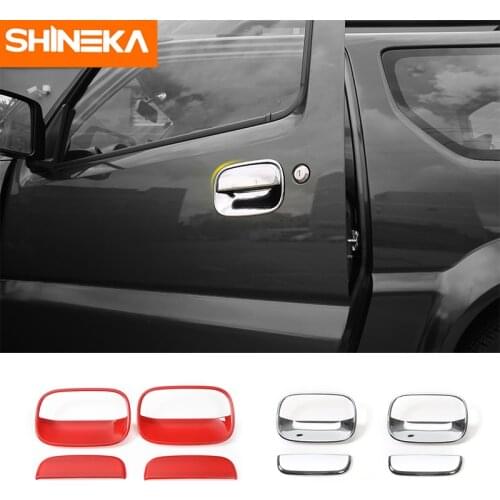 SHINEKA Car Styling Exterior Door Handle Bowls Decorative Cover Trim Sticker for Suzuki Jimny 2007+ Car Accessories
