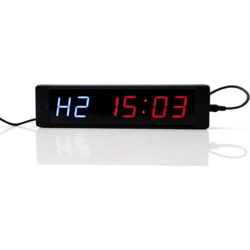 LED Display Training Timer Programmable Interval Timer Wall Clock with Remote for Gym Fitness Training 5V US Plug