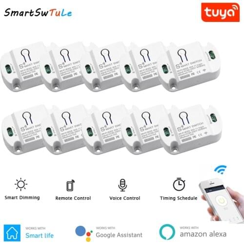 Tuya 10A DIY WiFi Smart Light Switch Universal Breaker Timer Wireless Remote Smart Life Control Works with Alexa Google Home