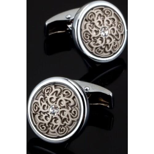 XKZM Vintage Pattern Cufflinks for Mens Shirt cuff Accessories crystal Art cufflink Top Grade Designer cufflinks Brand Jewelry