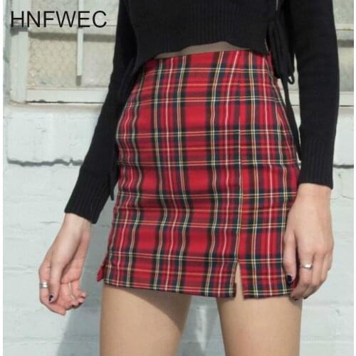 2020 new fashion sexy summer autumn plaid sexy purple Korean split Harajuku clothes skirt womens mini skirt V036