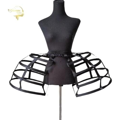 50s Womens Hollow Short Bird Cage Petticoats Elastic Waist Cosplay Hoops Wedding Prom Crinoline Slip Vintage Rococo Underskirt
