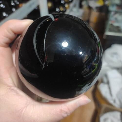 1pcs Natural Obsidian smooth Polished Genuine black Meditation Healing Divination Sphere Obsidian Crystal Ball