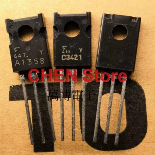 10pair TOSHIBA 2SA1358 2SC3421 TO-126 Transistor A1358 C3421 Y Audio Power Amplifier 2SA1358-Y 2SC3421-Y Audio pair tube