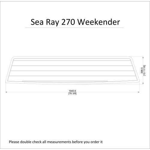 Sea Ray 270 Weekender Swim Platform Pad 1/4" 6mm Marine Boat EVA Teak Decking