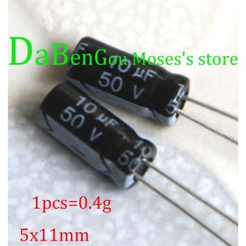 50v 10uf +/-20% Capacitance 100% Original New Chong Capacitors Electrolytic Capacitor Radial 5x11mm 1000pcs