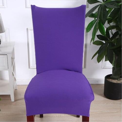 Purple Minimalist Banquet Hotel Dining Room Cover Solid Color Chair Cover Elastic Seat Chair Removable and Washable Stretch