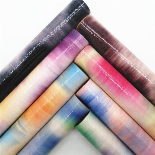 Gradient Rainbow Glossy Smooth Synthetic Leather Faux Fabric Sheets Felt Backing For Earrings Bows DIY 21X29CM GM2228A